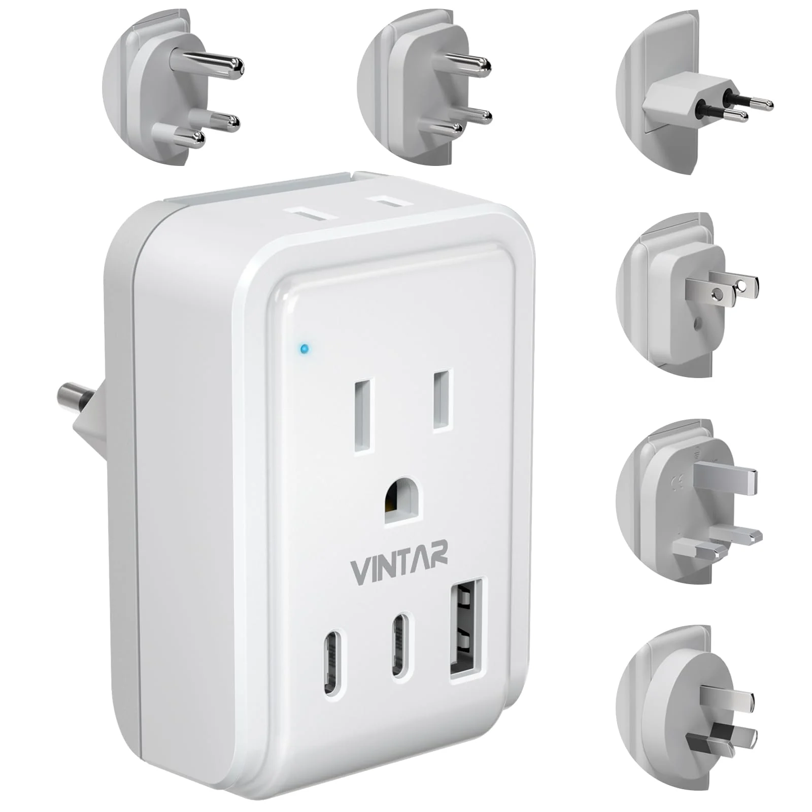 High-Quality Universal Travel Adapter Kit — 5-in-1 with Type A C G D I M Plugs 2 AC Outlets 3 USB Ports 2 USB-C 17W Fast Charge Authentic
