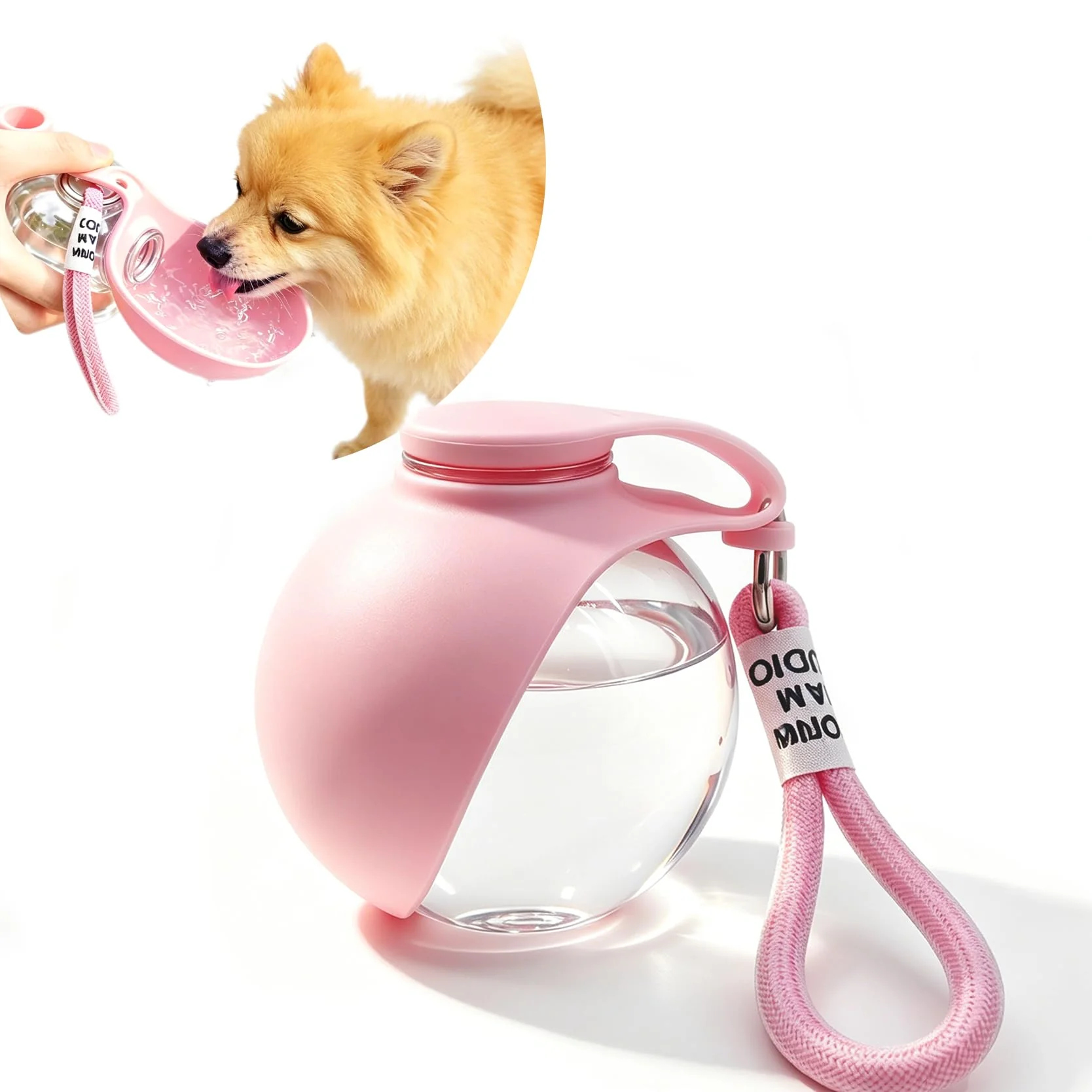 Casual 2-in-1 Portable Dog Water Bottle with Foldable Bowl – 10 oz Authentic