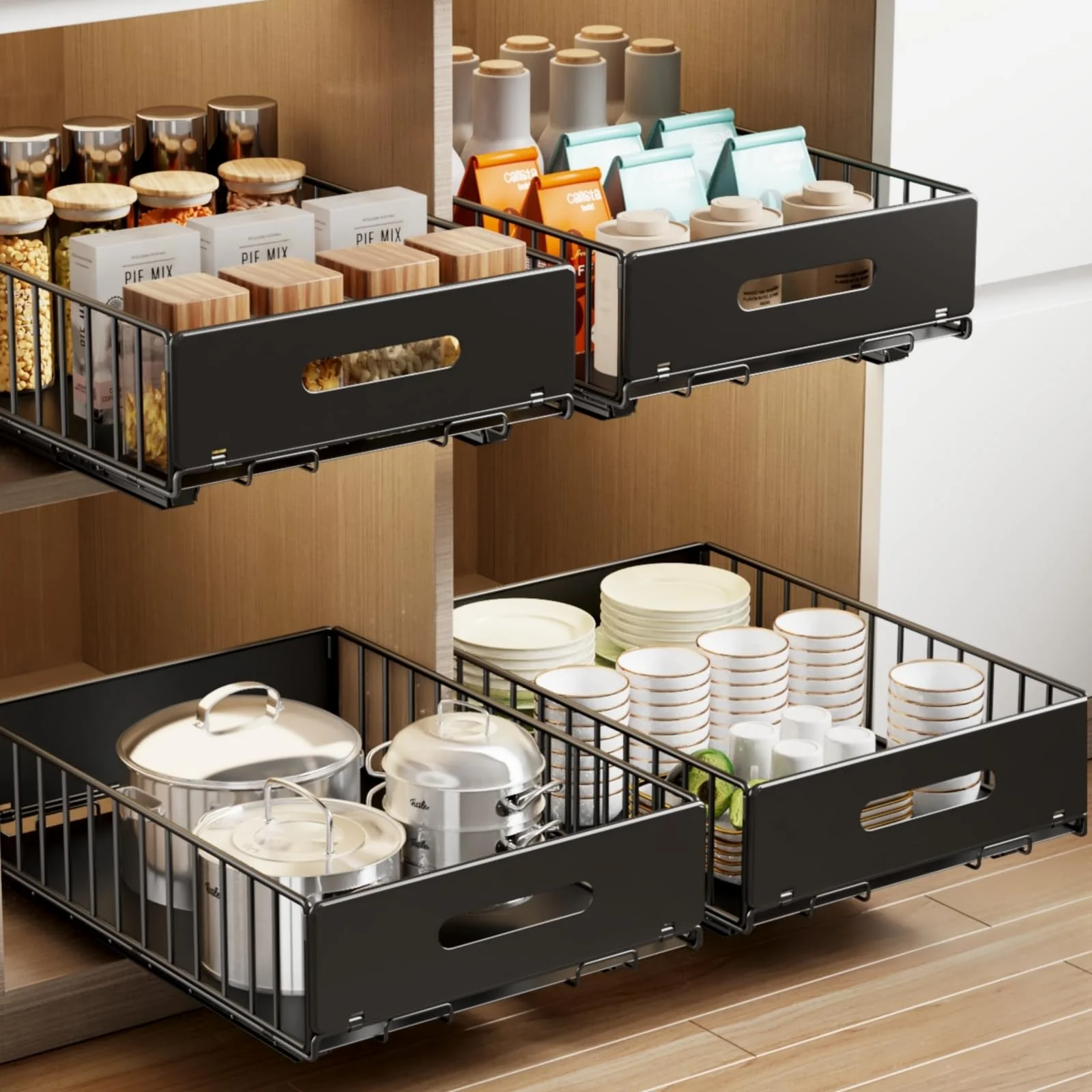 Superior 2-Pack Pull-Out Cabinet Organizer — 16.5 D × 11.8 W × 3.94 H Modern