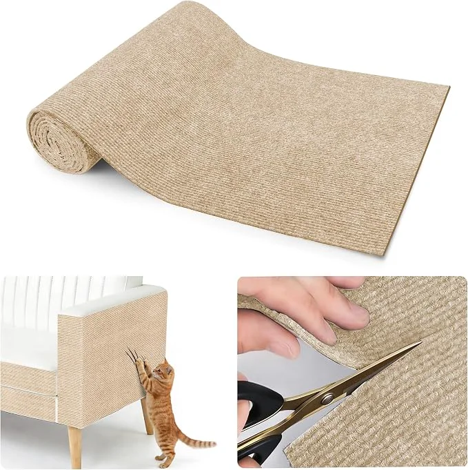 Specialty cat Scratching mat Self-Adhesive Trimmable Furniture Protector Green