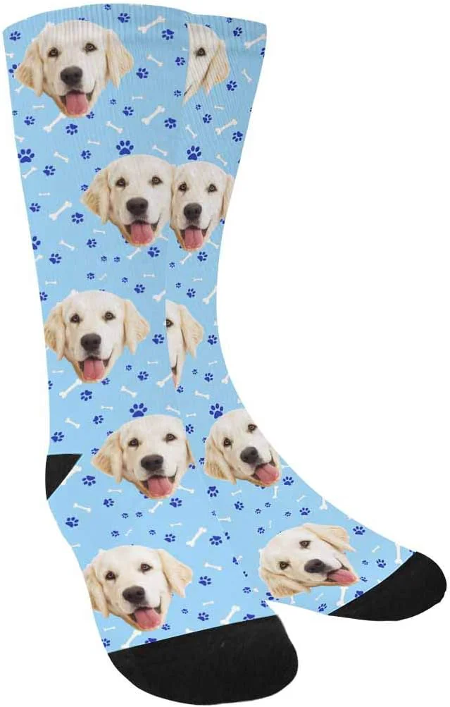 Verified MyPupSocks Custom Personalized Photo Pet Face Socks Cat and Dog Tracks Paws Artisan