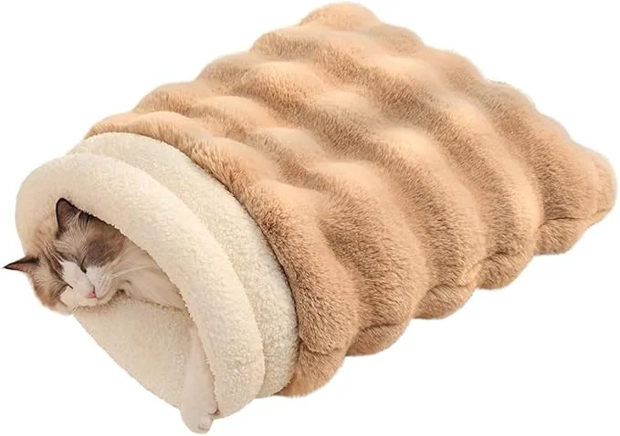 Casual Self-Warming Cat Sleeping Bag Enclosed Hooded Snuggle Sack Specialty