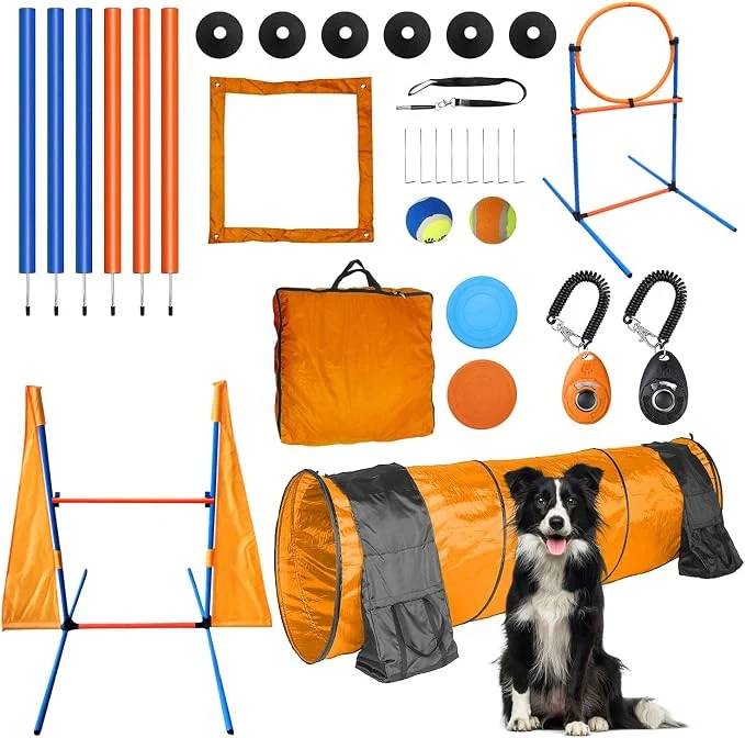 Classic Premium Dog Agility Training Set Outdoor Indoor Game Tire Jump Hurdle Jump Outstanding