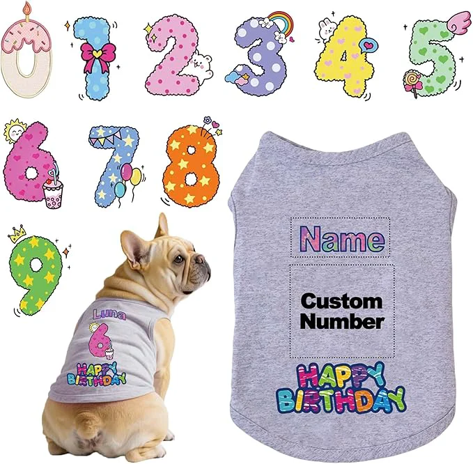 Clean Custom Dog Birthday Shirt Personalized Pet Apparel Print Original