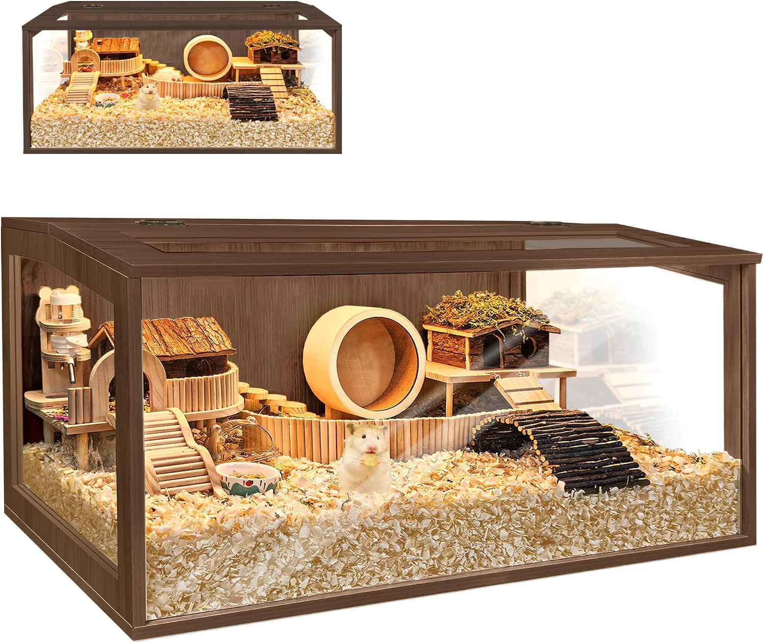 Practical PROLEE Hamster Cage Walnut 48X19.5X19.5 inch Fine