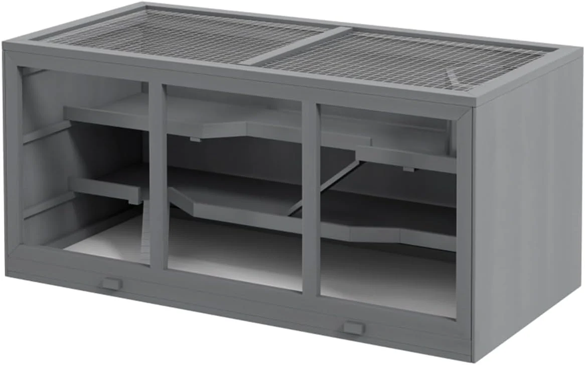 Traditional Natural Wood Small Animal Habitat with Multiple Levels Durable