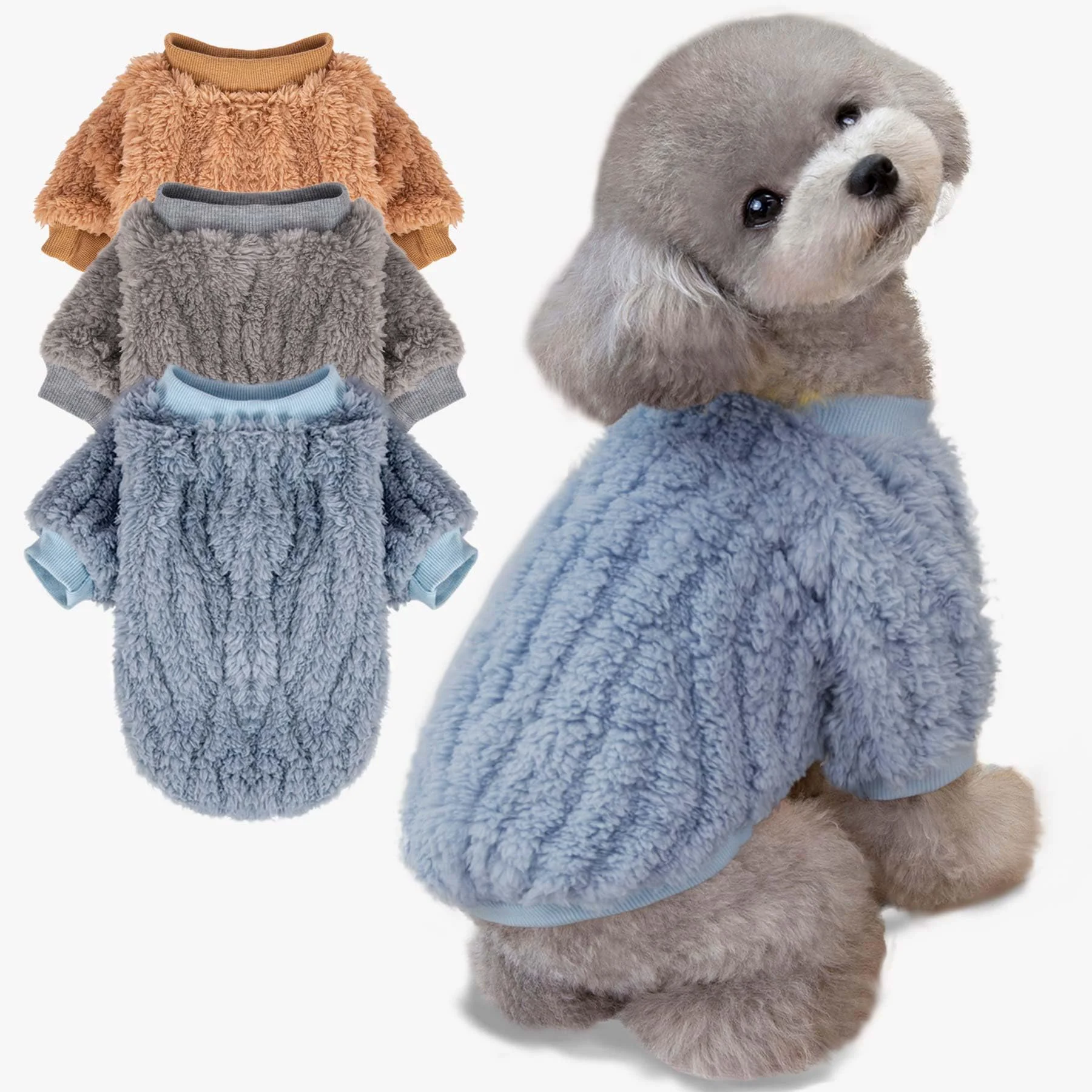 Recyclable FabriCastle Dog Sweaters 3-Pack Ultra-Soft Winter Coats for Small Dogs Cats XXS-XXL Authentic