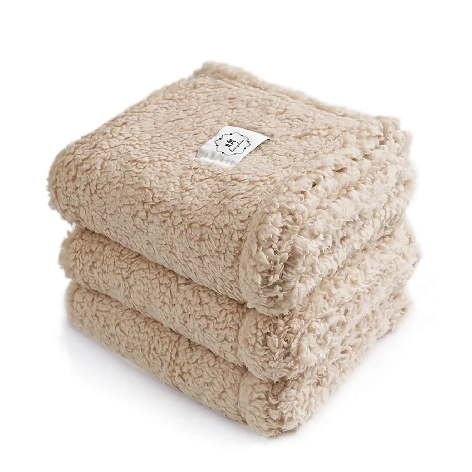 Stylish Luciphia 1 Pack 3 Calming Blankets – Plush Fleece Pet Blankets for Dogs Cats Beige Small Expertly Made