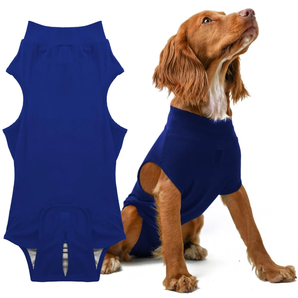 Luxury PupShield Dog Surgery Recovery Suit — All Sizes Anti-Licking Breathable Comfort Tail Solid