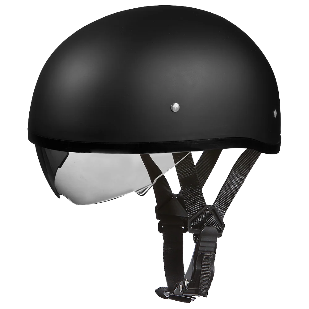 Secure D.O.T. Daytona Skull Cap W Inner Shield- Dull Black Selected
