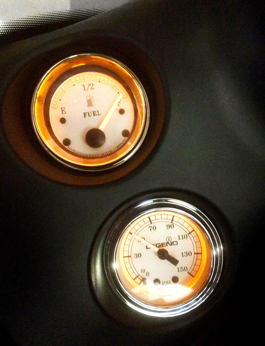 Quality LEGEND SUSPENSION Fairing Mounted LED Backlit PSI Gauges - Silver 2212-0485 Selected