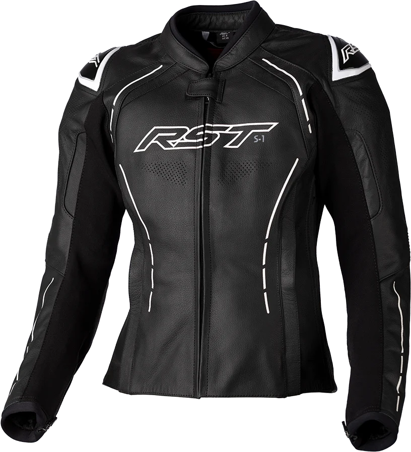 Original Design RST Ladies S1 Ce Jacket Black White Leather Lg Easy-to-Use