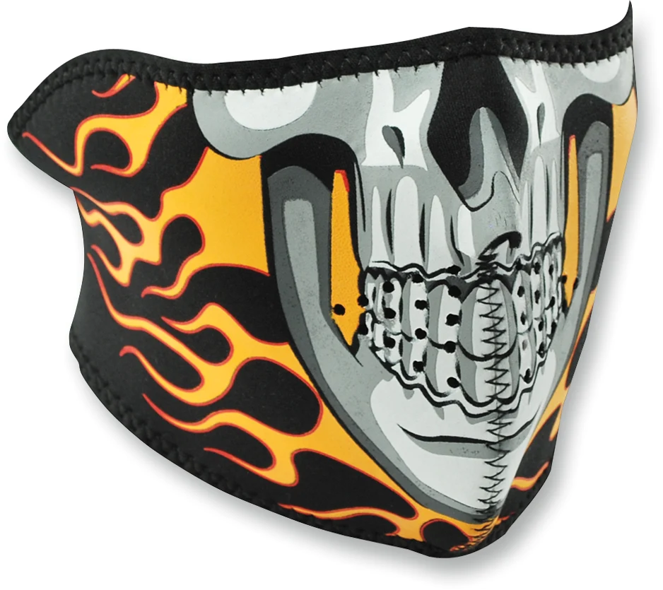 Original ZAN HEADGEAR Half Mask - Burning Skull WNFM061H Enhanced