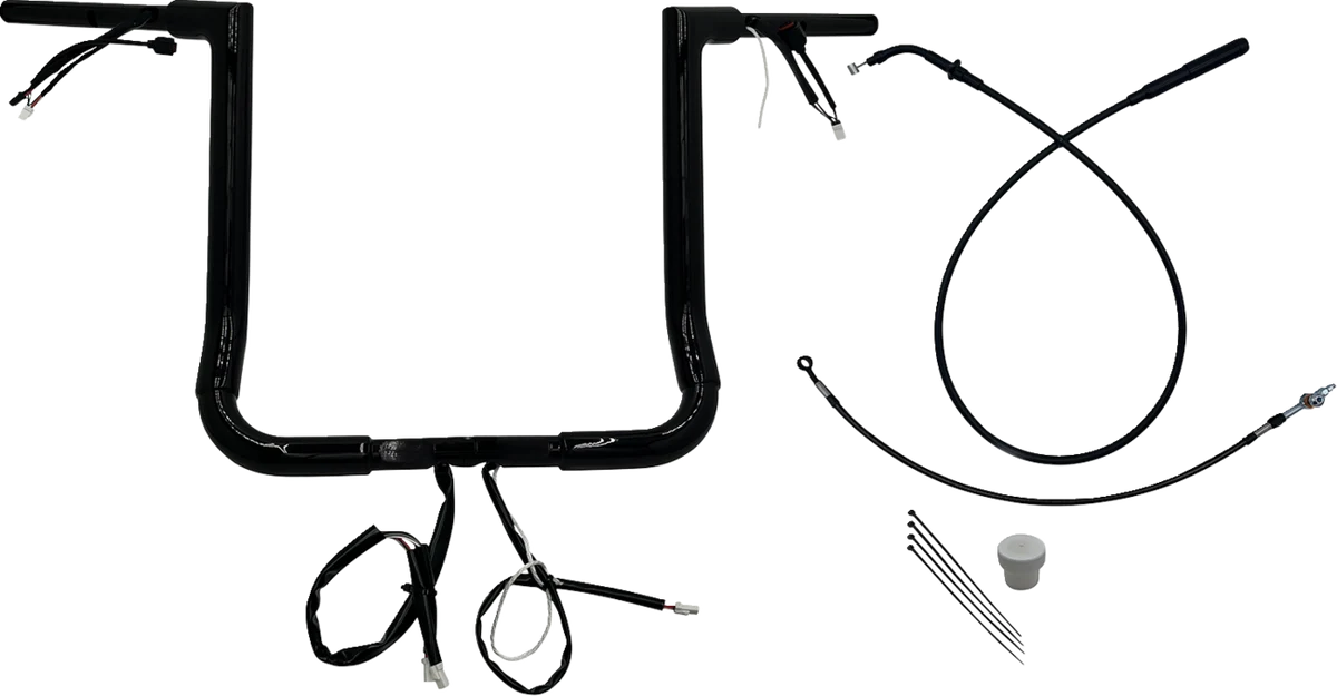 Healthy FAT BAGGERS INC. EZ Install Wired Handlebar Kit - 1-1 2 - Flat Top - 16 - Black 649016-B Reliable