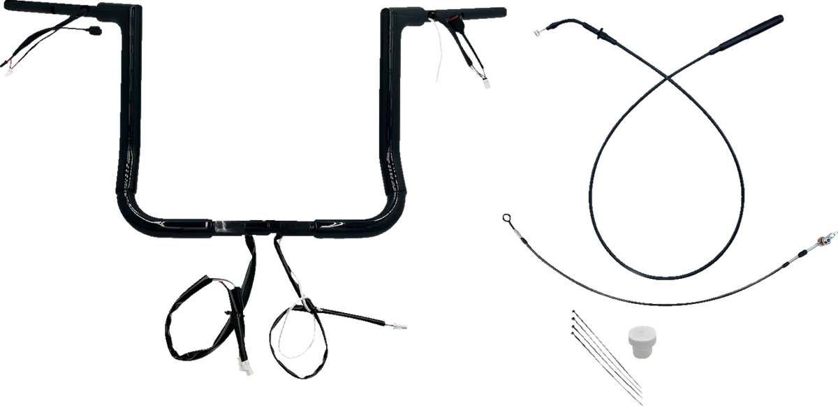 Fine FAT BAGGERS INC. 1-1 2 EZ Install Flat Top Handlebar - 14 - Black 649014-B Top-Quality