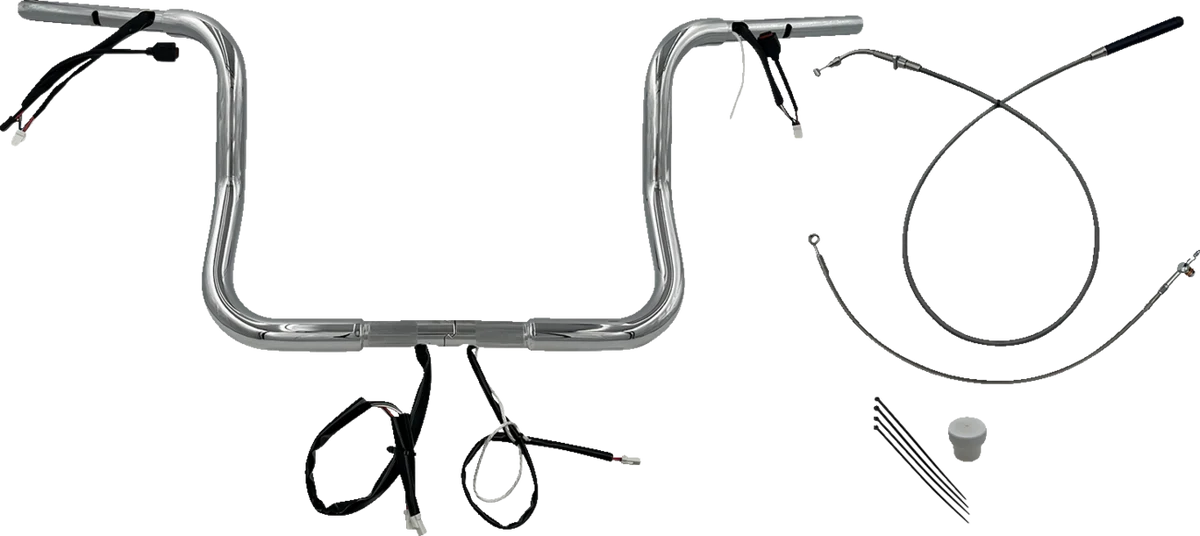 Fine Crafted FAT BAGGERS INC. 1-1 4 EZ Install Round Top Handlebar - 12 - Chrome 939012 Excellent