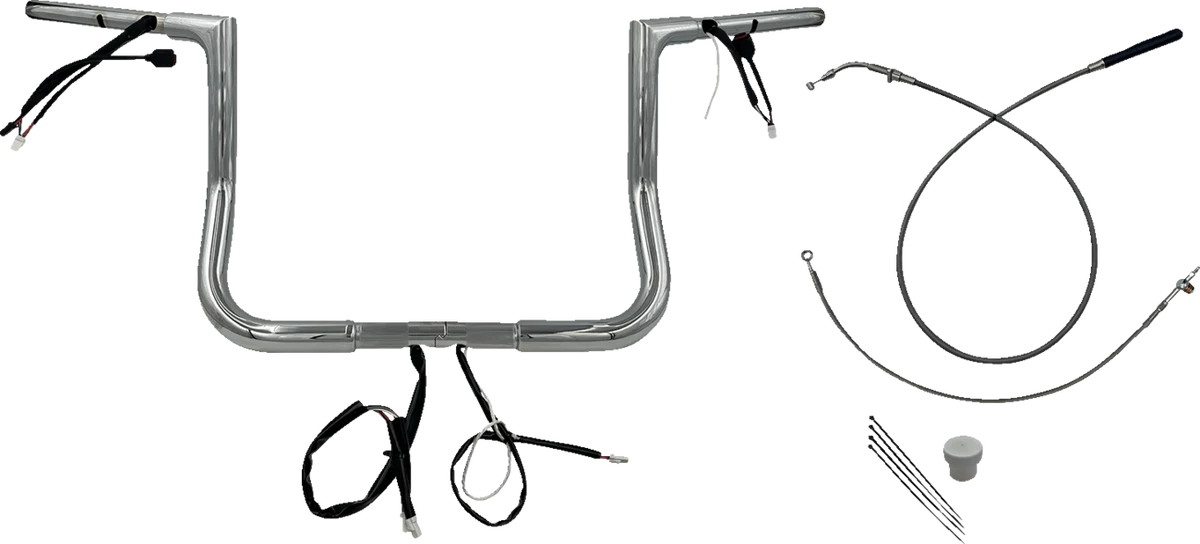 Dependable FAT BAGGERS INC. 1-1 4 EZ Install Flat Top Handlebar - 12 - Chrome 749012 Optimized