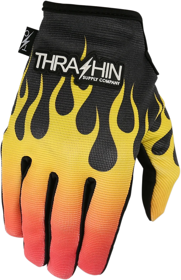 Official THRASHIN SUPPLY CO. Stealth Gloves - Flame - Large SV1-07-10 Fine Crafted