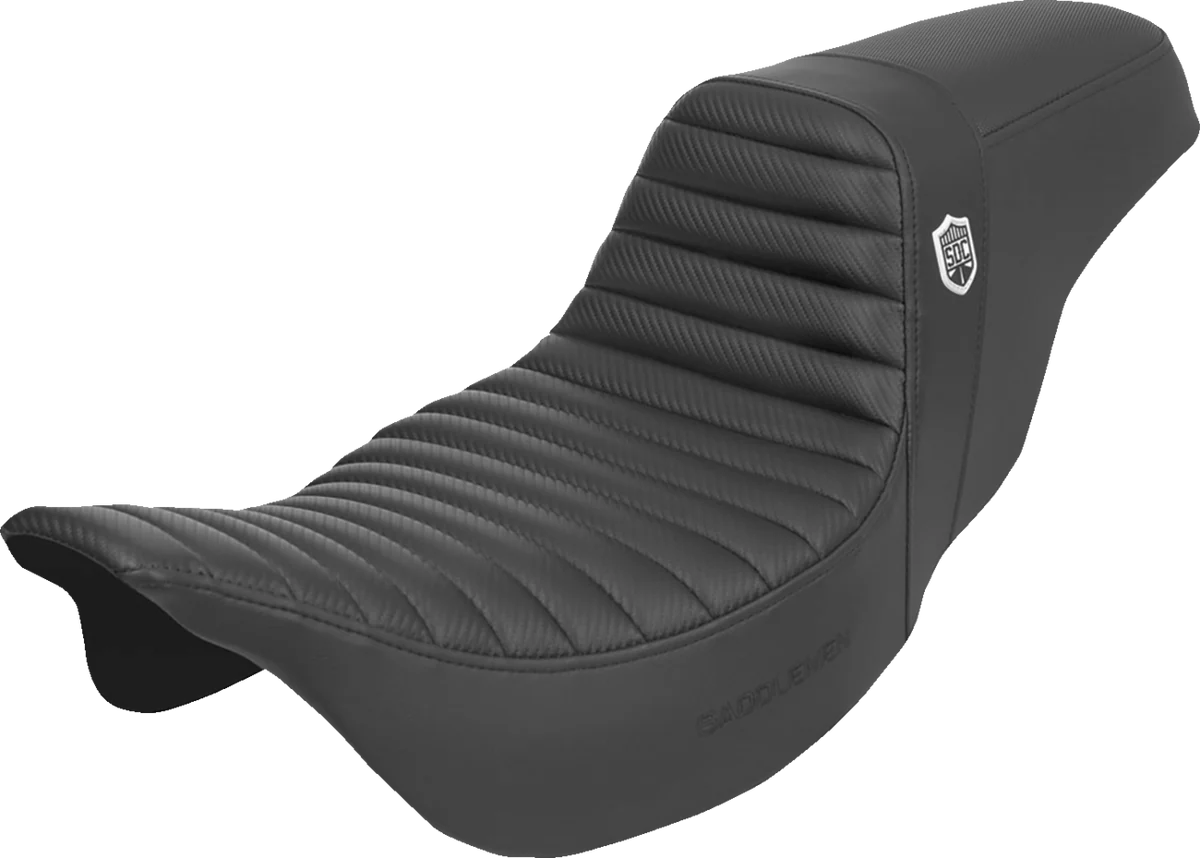 Exceptional SADDLEMEN Pro Series SDC Performance Seat - w o Backrest - Tuck-n-Roll Carbon Fiber - Gripper - FL '08-'23 SC80807T High-Grade