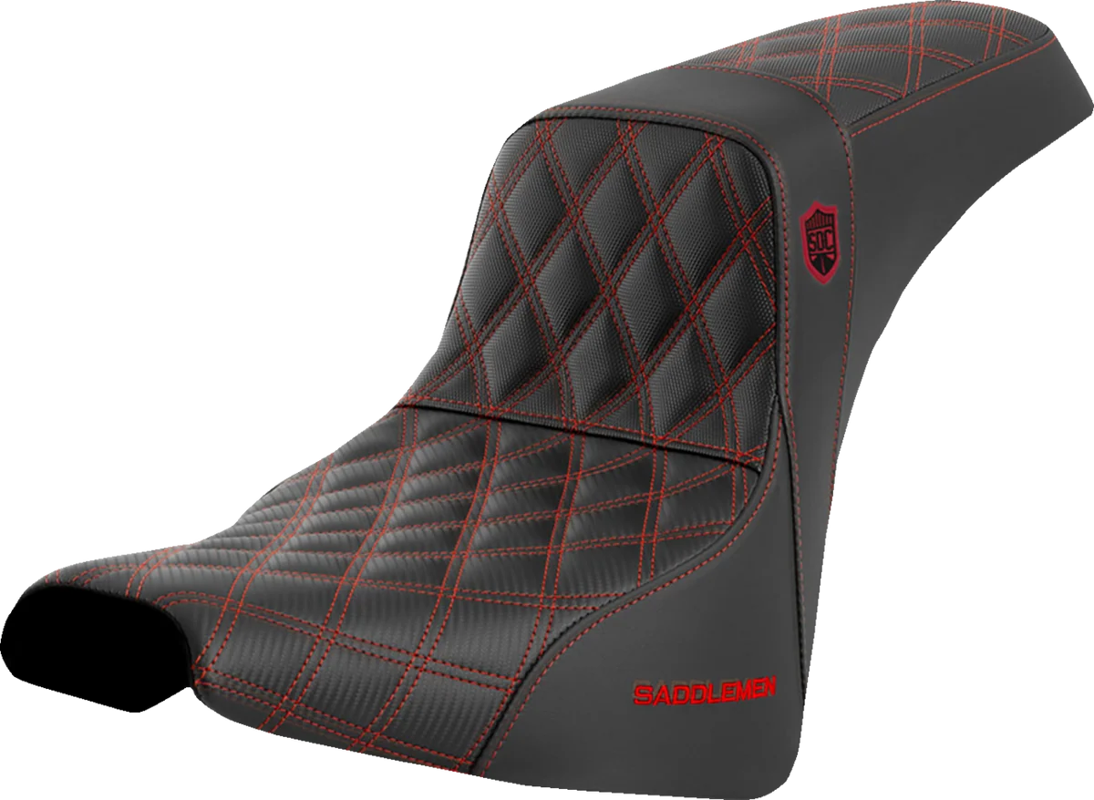Durable SADDLEMEN Pro Series SDC Performance Seat - w o Backrest - Red Stitch - FXBB FXST '18-'23 SC81830RED First-Class