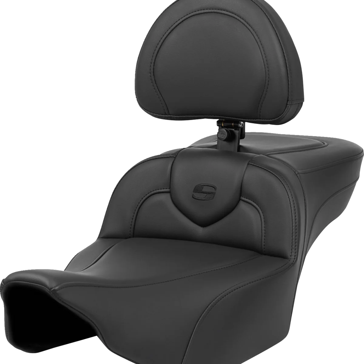 Superior SADDLEMEN Roadsofa Extended Reach Seat - Black Stitch - with Backrest - FL '23-'24 823-07-188BR Specialty