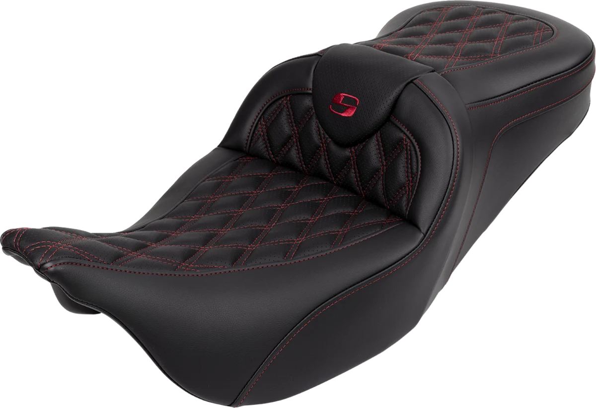Trusted SADDLEMEN Roadsofa Seat - with Backrest - Wine Berry Stitch - FL '08-'23 808-07B-182B8 Genuine