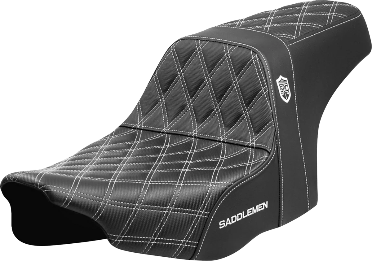 Fast SADDLEMEN Pro Series SDC Performance Seat - White Stitching - w o Backrest - FLT FLH '23-'24 SC82307D6 Prestigious