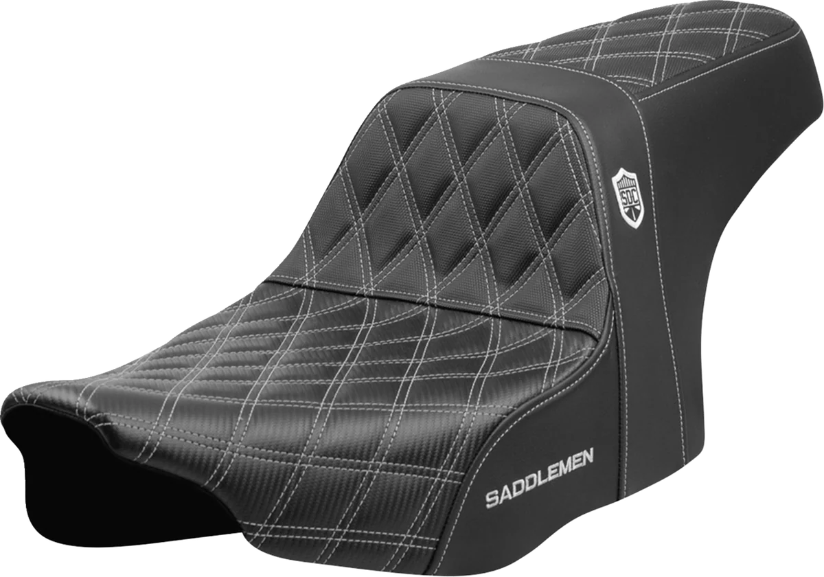 Easy-to-Use SADDLEMEN Pro Series SDC Performance Seat - Silver Stitching - w o Backrest - FLT FLH '23-'24 SC82307D5 Clean