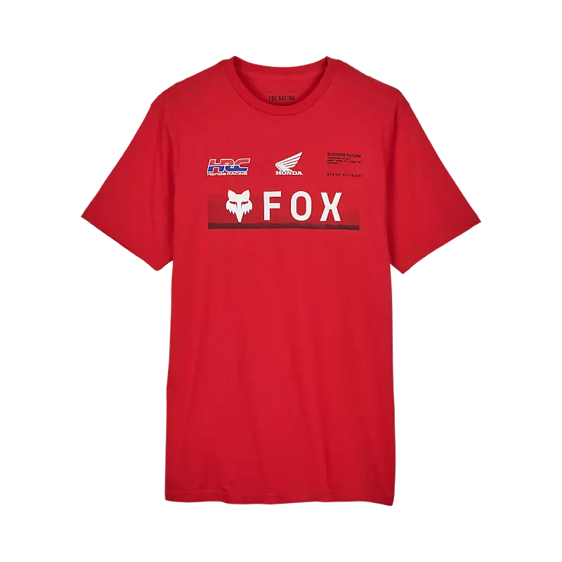Comfortable Fox X Honda Prem SS Tee Flame Red Minimalist