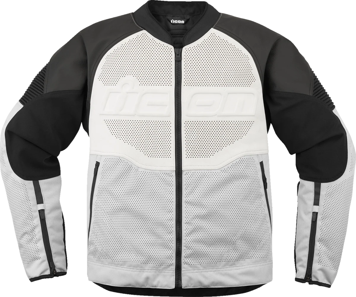 Healthy ICON Overlord3 Leather Jacket - White - Large 2810-4120 Smart
