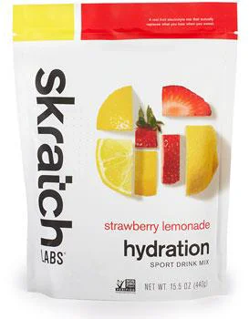 Selected Skratch Labs Hydration Sport Drink Mix - Strawberry Lemonade 20 -Serving Resealable Pouch Lightweight