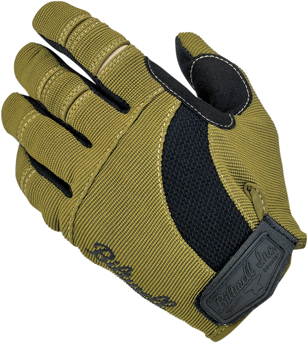 Exclusive BILTWELL Moto Gloves - Olive Black - Medium 1501-0309-003 Fine