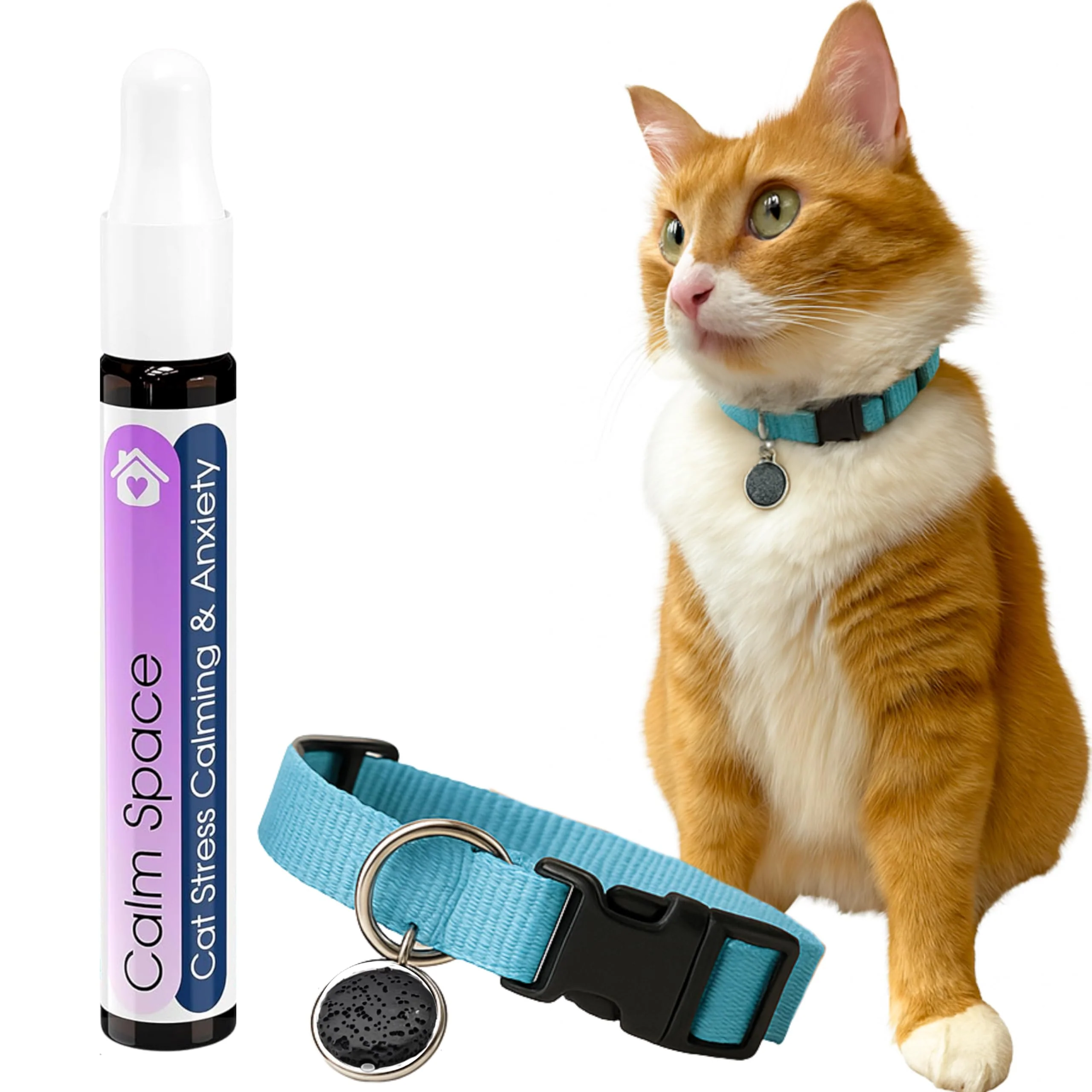 Stylish ROLLERPAWSTER Natural Collar Anti-Anxiety for Cats – Lavender Essential Oils Vet- Calming Collar Selected