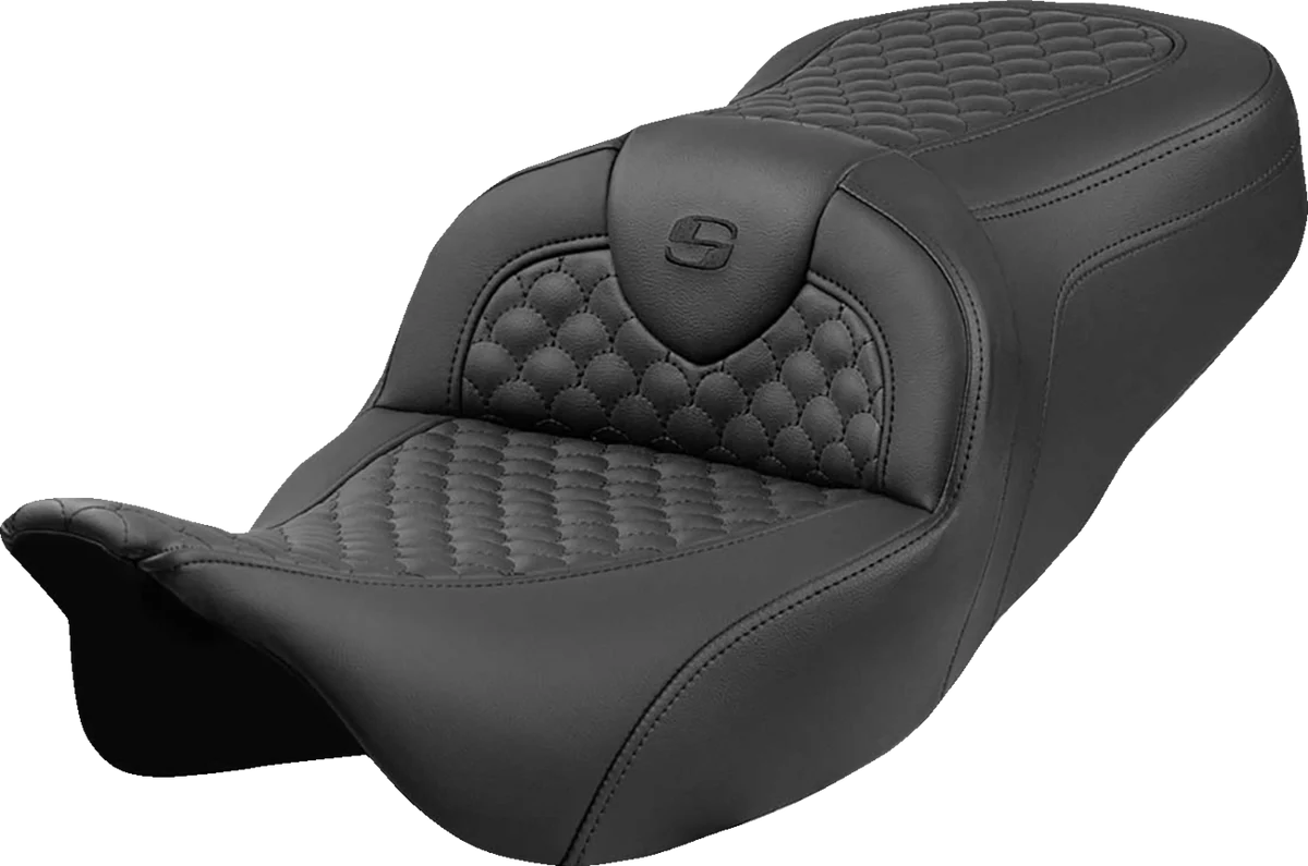 Effective SADDLEMEN Roadsofa Seat - Dragon Scale Stitch - Black Stitch - w o Backrest - FLH FLT '08-'24 808-07B-20800 Authentic