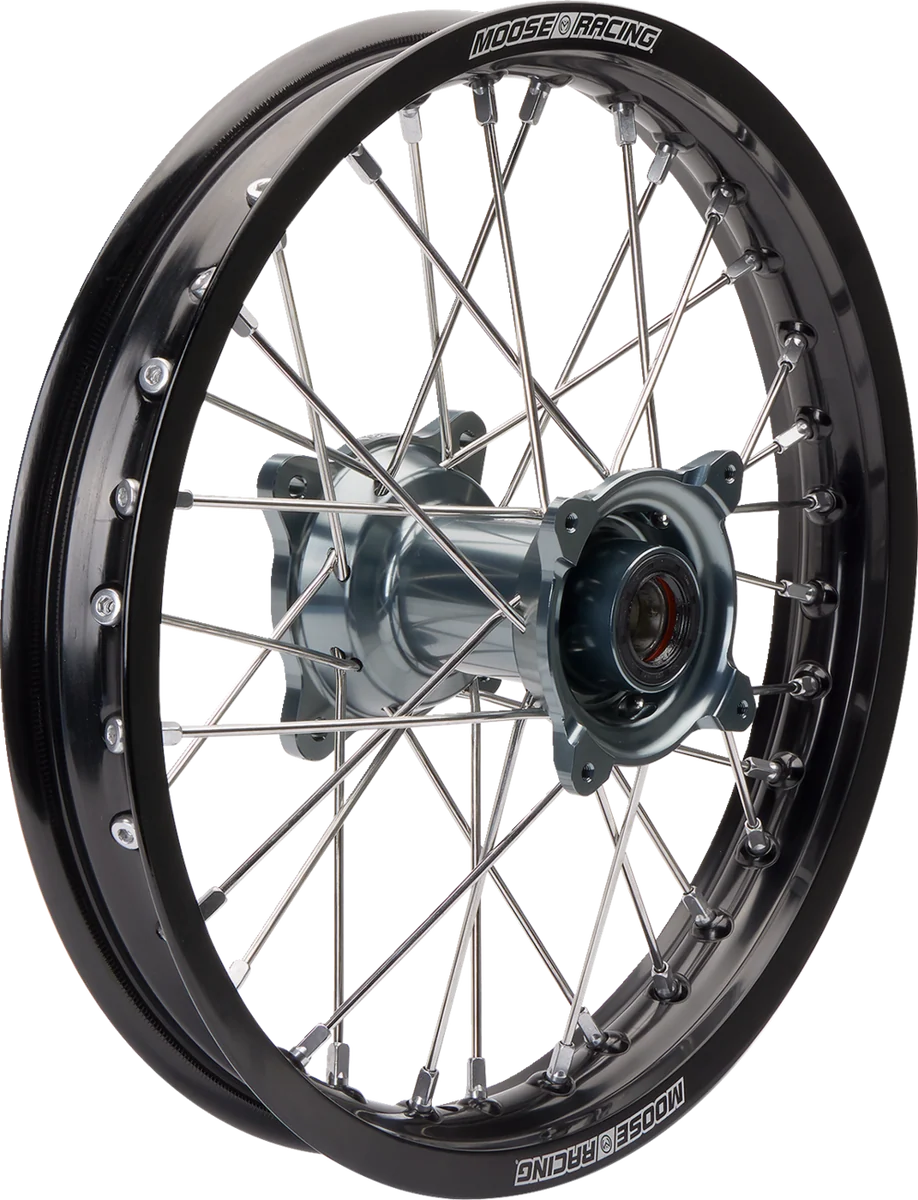 Solid MOOSE OFFROAD Wheel Assembly - SX-1 - Complete - Front - Black Wheel Gray Hub - 16x1.85 MR8X-16016-BKGY Stylish