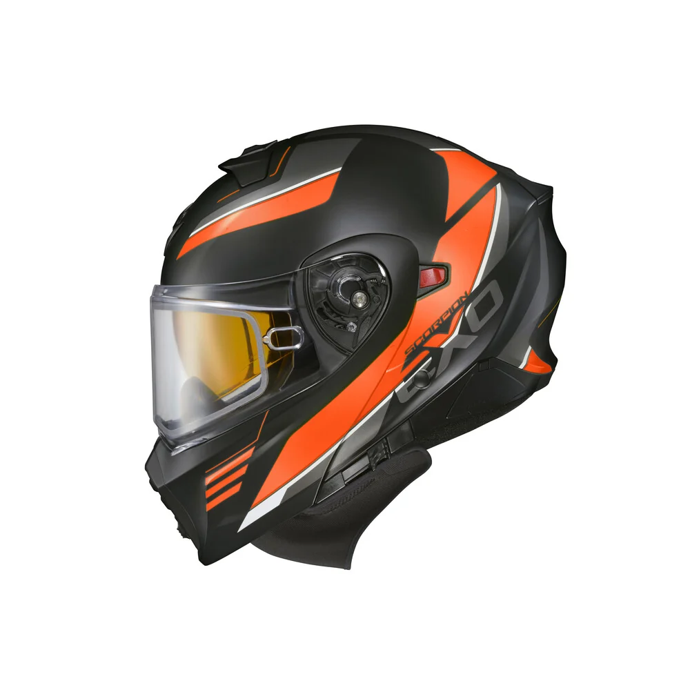 Safe Scorpion - Exo Gt930 Cold Weather Helmet Modulus Orange 2x Dual Pane Powerful