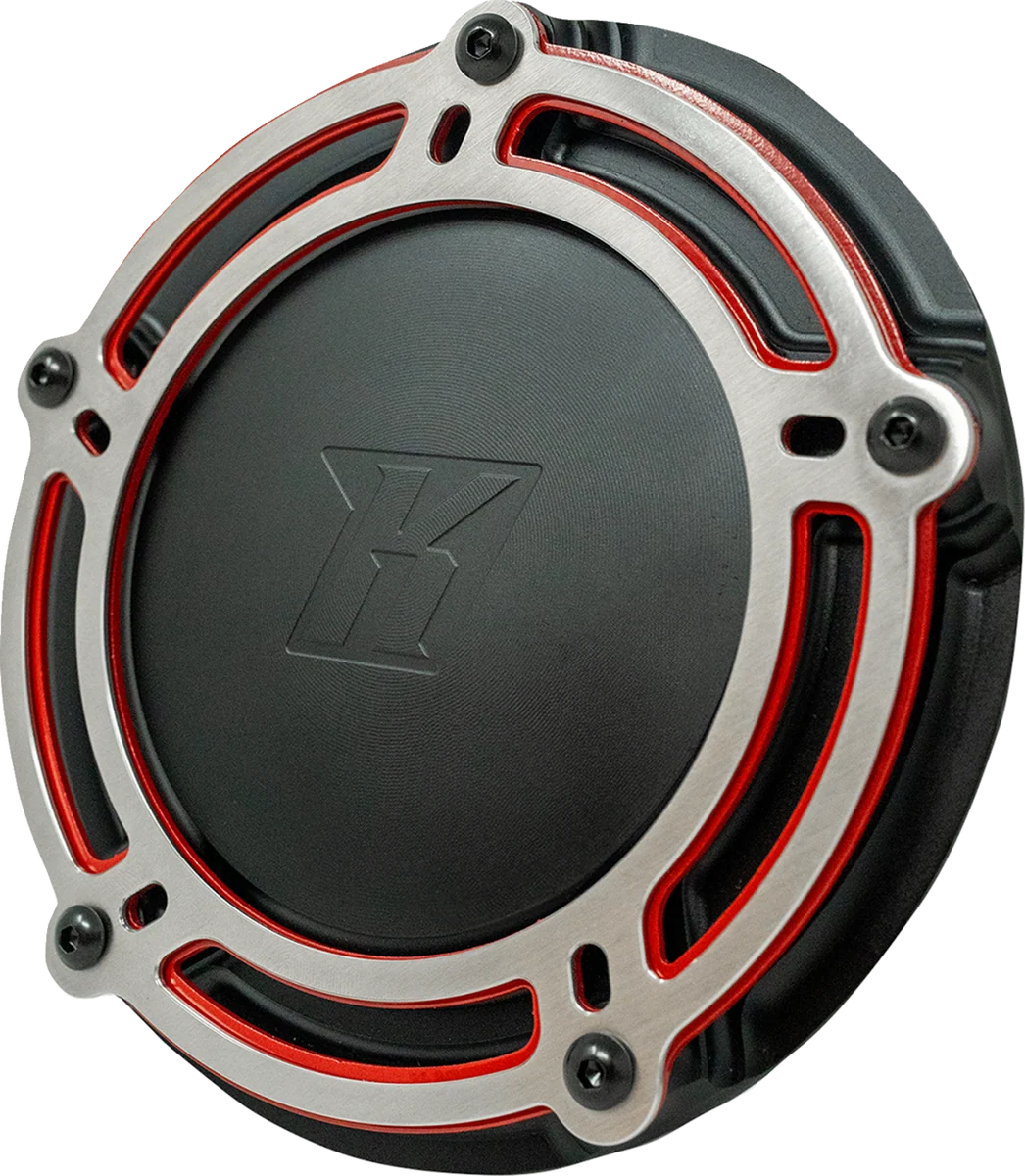 Crafted KODLIN USA Derby Cover - NXL Redline - Black Red - M8 Softail K25410-RL Durable