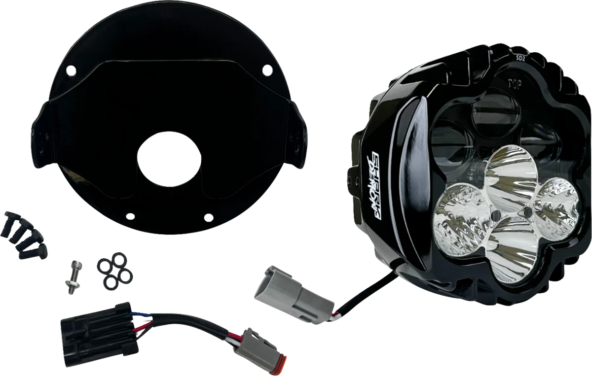 Advanced CUSTOM DYNAMICS Shark Demon 2 Headlight - Low Rider ST SD2-LRST-W Certified