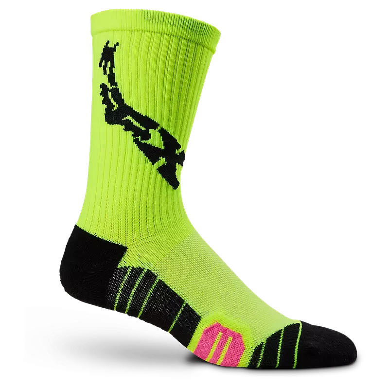 Modern Fox Racing - 8 inch Ranger Cushion Sock Lunar - Flo Ylw - S M User-Friendly