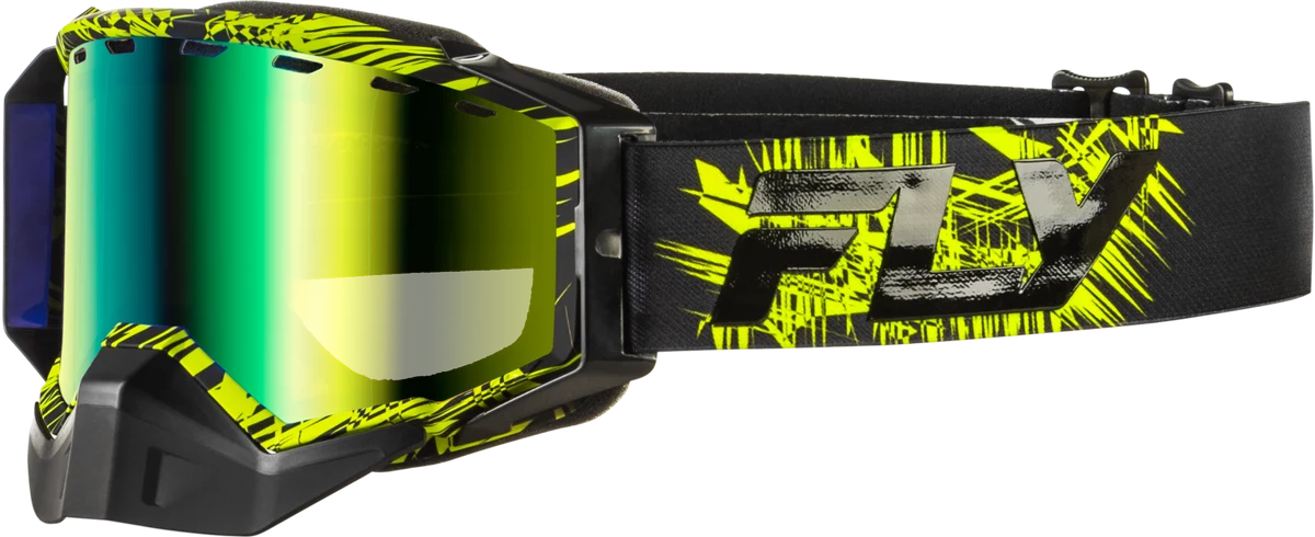 Effective Zone Snow Goggle Grn Blk W Green Mir Yellow Lens Dependable