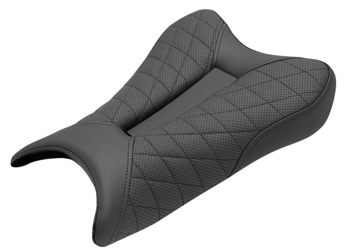 Genuine SADDLEMEN Track Seat - Lattice Stitch - Black - ZX6R '19-'22 0810-K075 Fast
