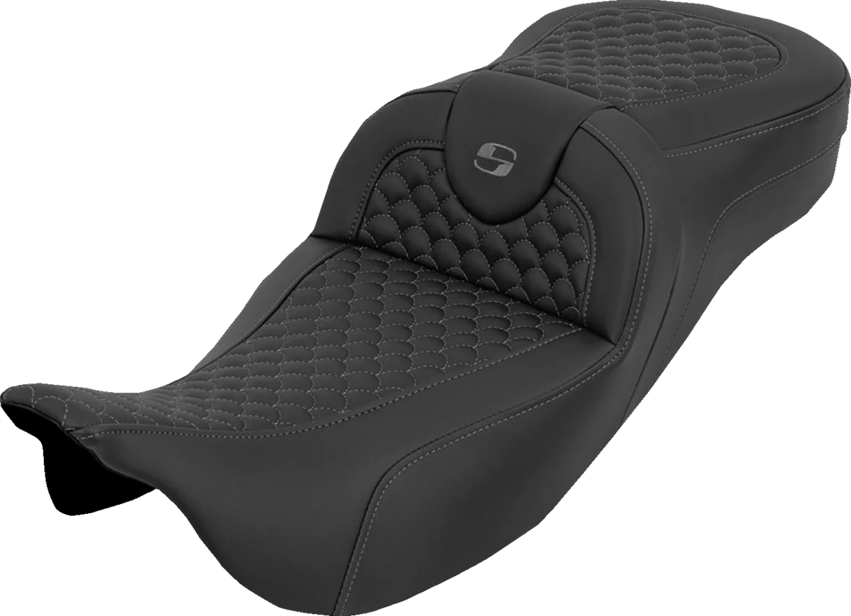 Elegant SADDLEMEN Extended Reach RoadSofa™ Seat - Dragon Scale - w o Backrest - Gray Stitch - FLH FLT '08-'25 808-07B-20902 Sustainable