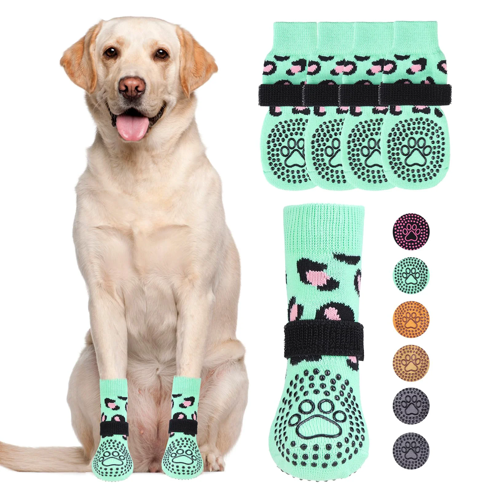 Environmentally Friendly KOOLTAIL Dog Socks – Anti-Slip Paw Protectors for Hot Cold Pavement Small–Large Classic