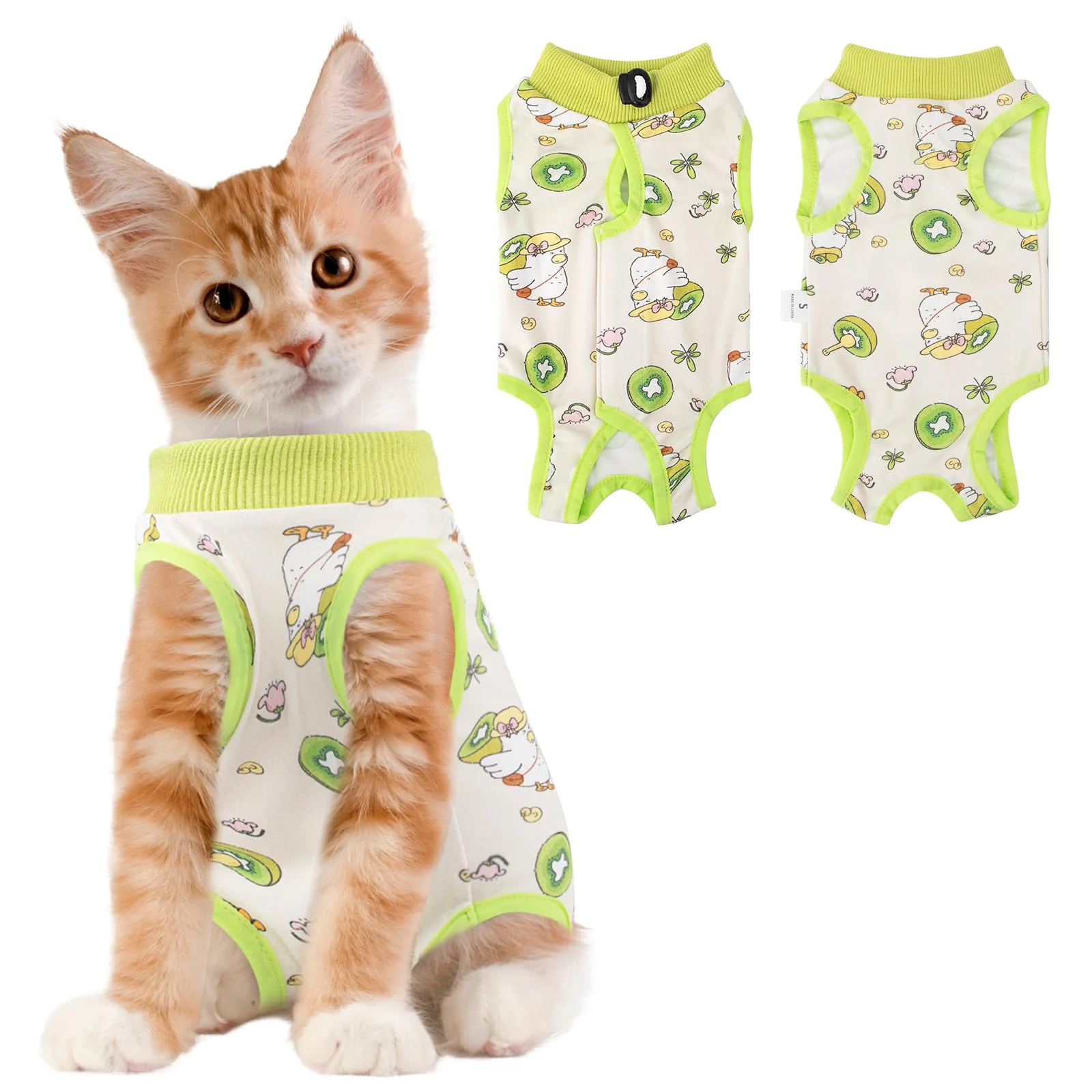 Versatile Coppthinktu Cat Recovery Suit Female — Breathable Post-Surgery Cat Onesie Anti-Licking Easy Velcro Soft
