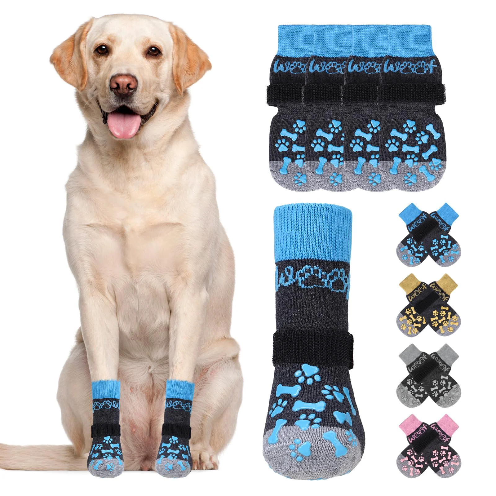 Luxury KOOLTAIL Dog Socks SM – Anti-Slip Paw Protectors for Pavement Reusable