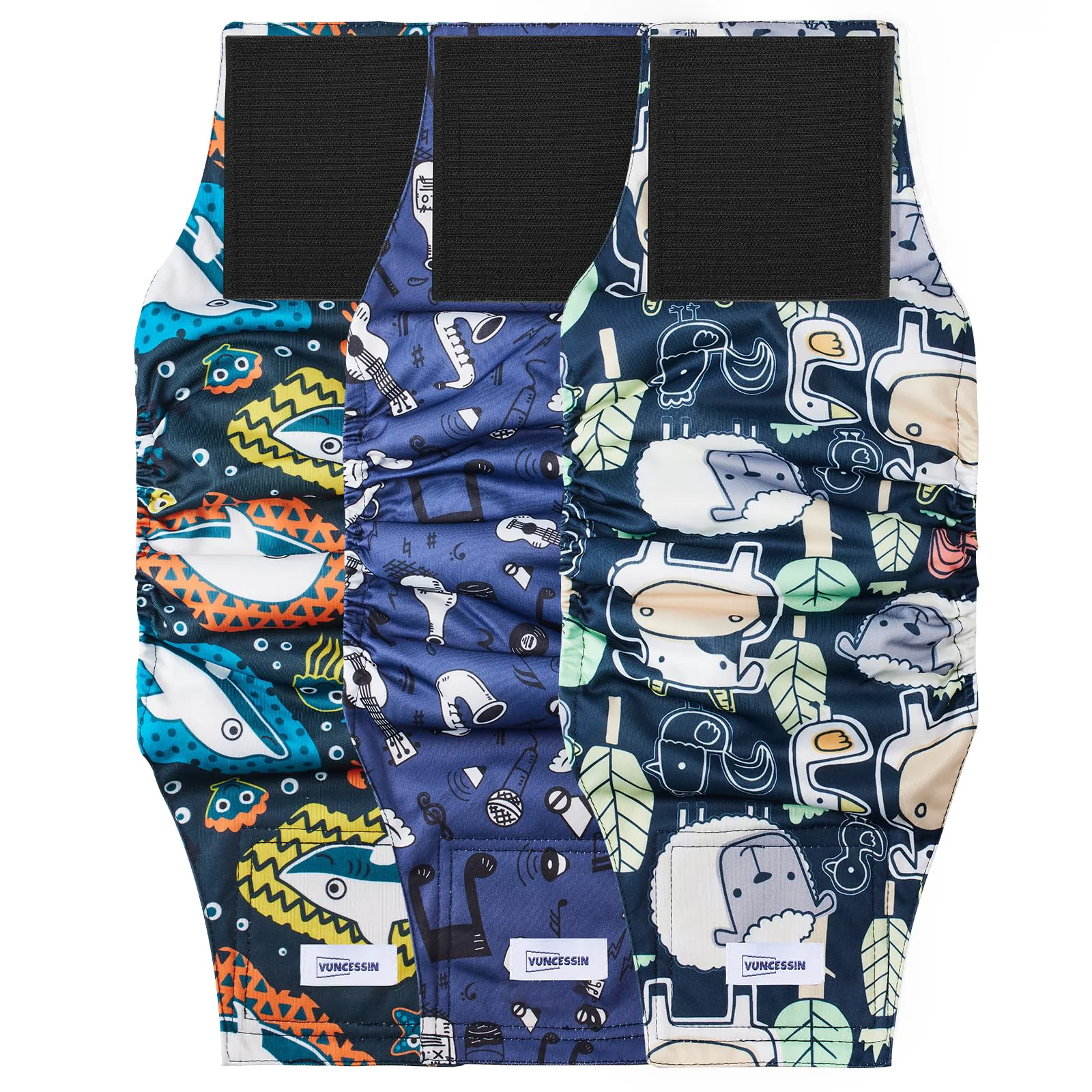 Verified VUNCESSIN Washable Male Dog Diapers – Premium Reusable Belly Bands for Medium Dogs Pack of 3 First-Class
