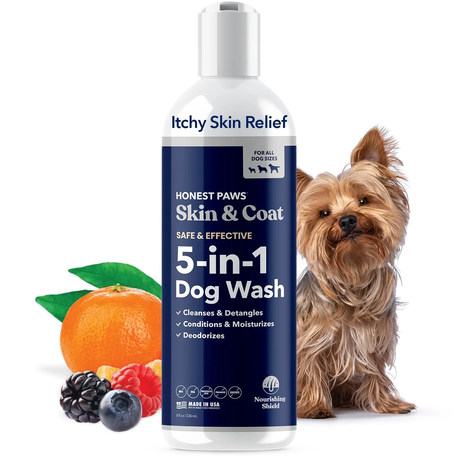 Enhanced Honest Paws Dog Shampoo Conditioner – Premium 8oz Plant-Based Sulfate-