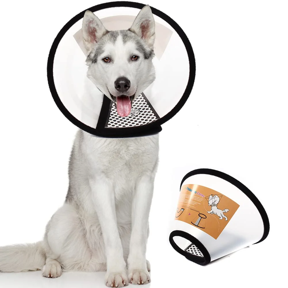 World-Class QIYADIN Plastic Pet Recovery Cone XL – Adjustable E-Collar for Dogs Cats Prestigious