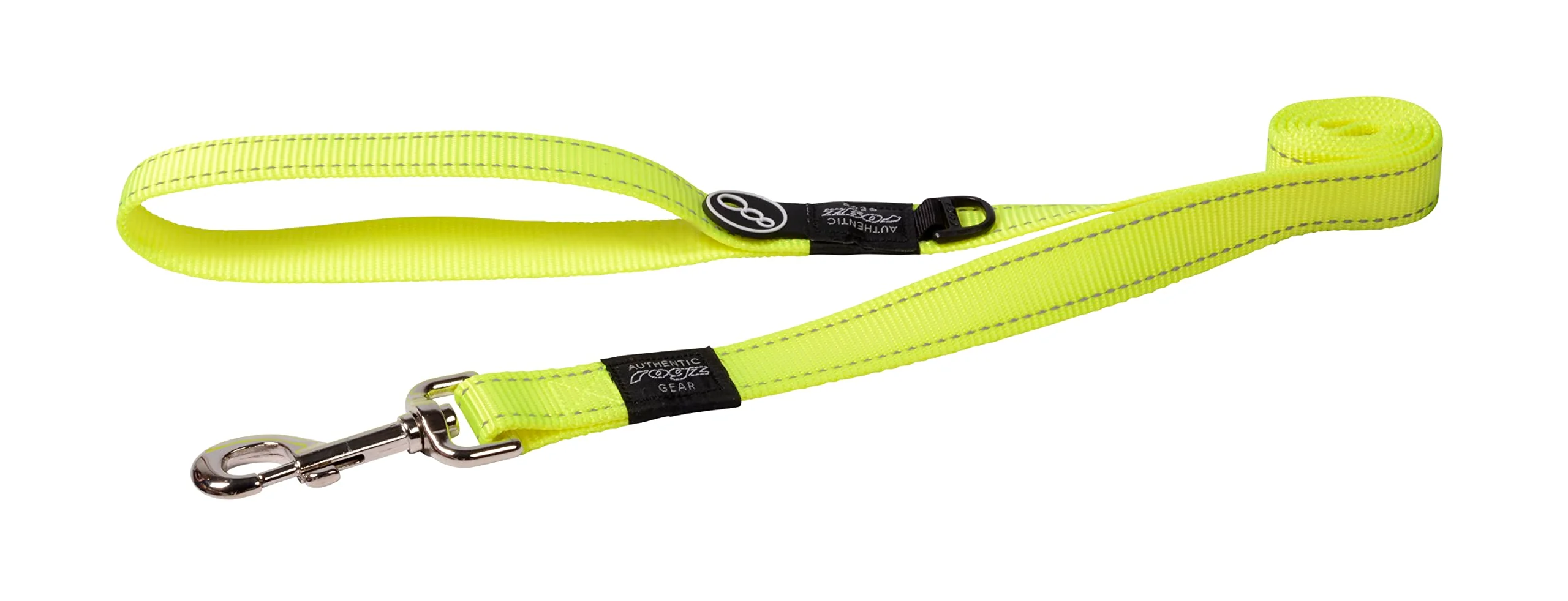 Official Rogz Reflective Lumberjack Lead for Extra Large Dogs — 1-inch Wide 6 ft Long Yellow Expertly Made