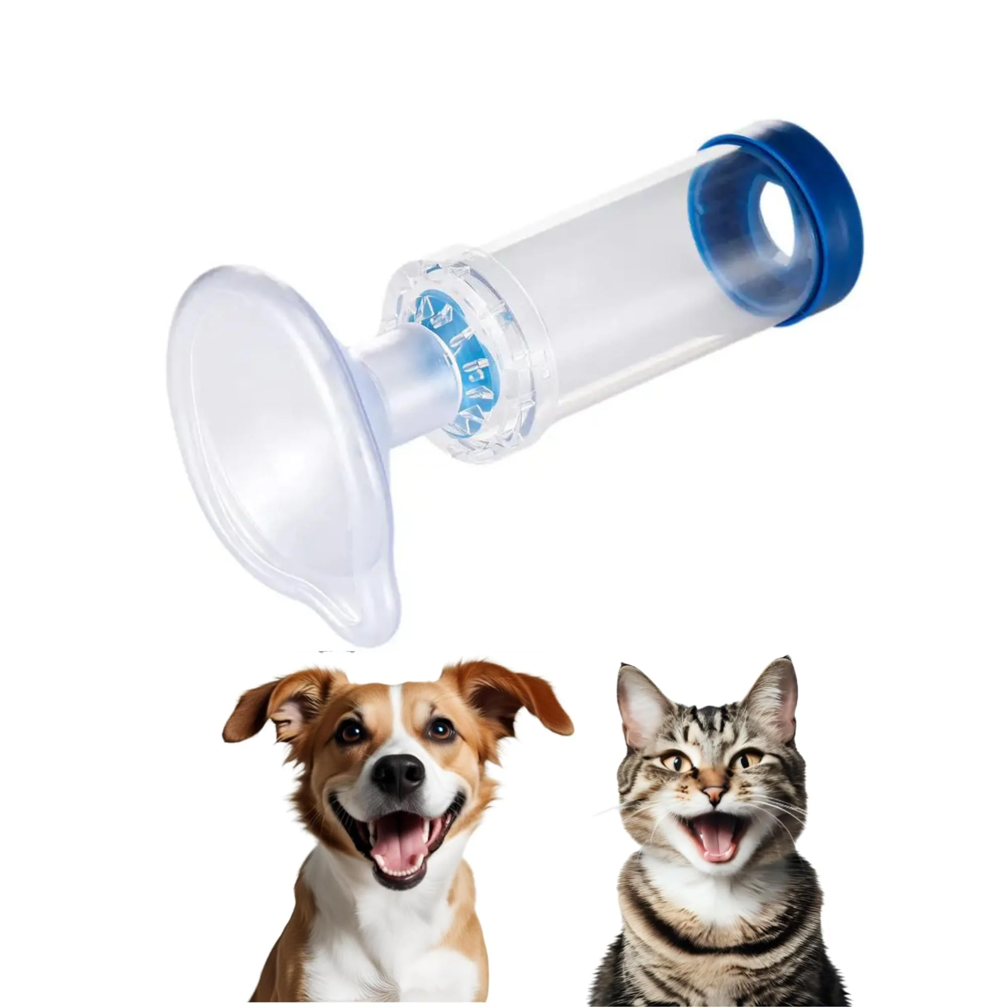 Clean Moritas Pet Inhaler Spacer with Two Face Masks — Aerochamber for Dogs Cats Solid